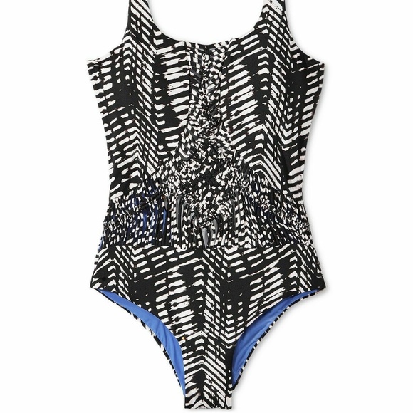 (NWT) Dolce Vita Women's Jungle Beat Macrame One Piece Tank Swimsuit Wipped M - Picture 3 of 11